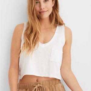 Aerie V neck cropped tank top